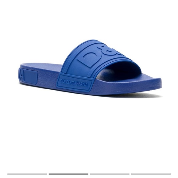 Dolce & Gabbana Logo embossed pool slide - rubber. EU 42. US 9 - Picture 3 of 4
